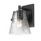Z-Lite Analia Wall Sconce, 1-Light, 6.5 In.W x 7.5 In.L x 9.25 In.H, Matte Black/Clear Ribbed 1101-1S-MB - alternate 3